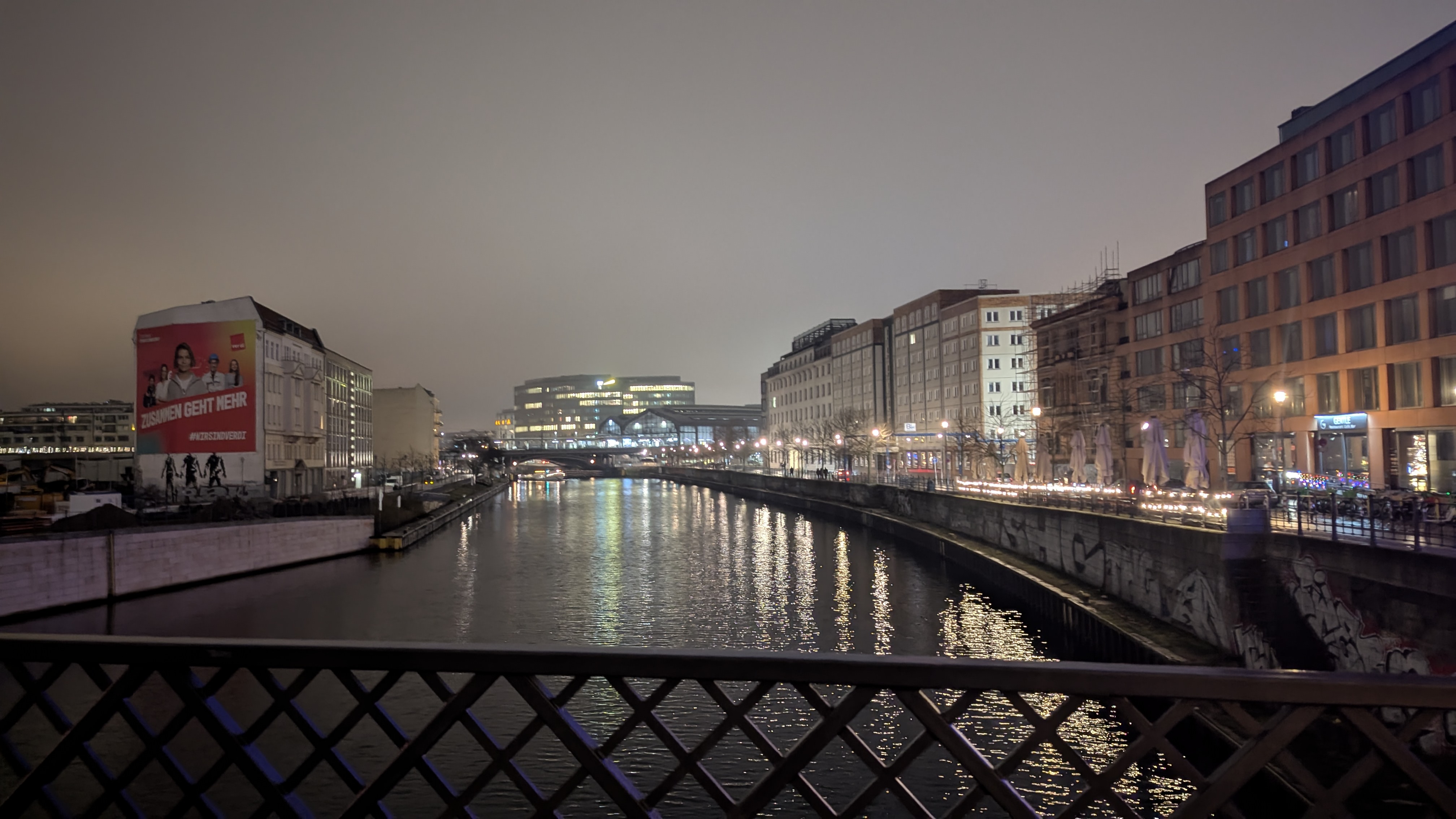 Night landscape of Berlin streets